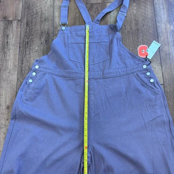 Cider Women's Wide Leg Oversized Bib Cargo Overalls Denim Sz 4XL Purple Wash NWT - Picture 9 of 12
